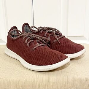 ALLBIRDS Tree Runners Maroon Burgundy Cushioned Lightweight Shoes Womens Size 8